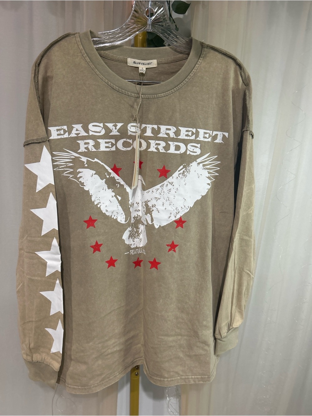 Blue Velvet Easy Street Records Graphic Tee  Oversized size small w/pockets
